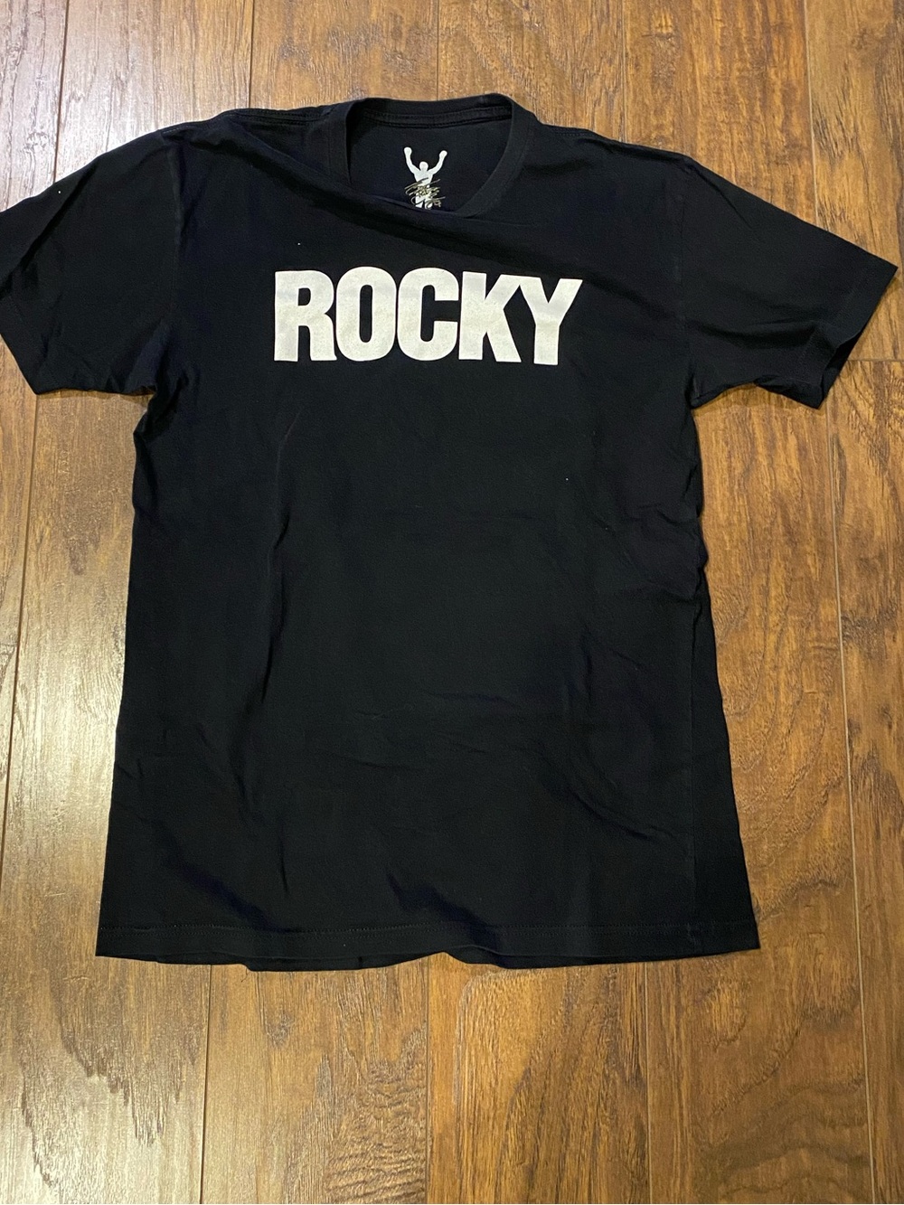 Rocky Black Tee with White Logo - Short Sleeve Men's Shirt